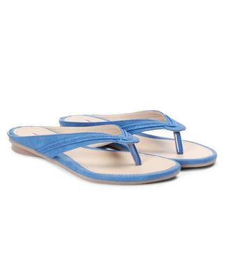 Women Blue Flats One Toe Flats 4