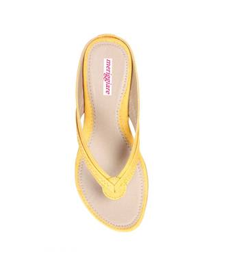 Women Yellow Flats One Toe Flats 8
