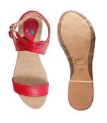 Women Red Flats Open Toe Flats