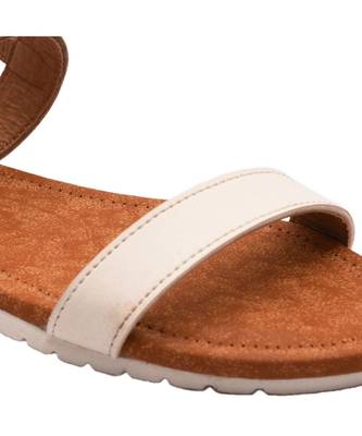 Women White Flats Open Toe Flats 3