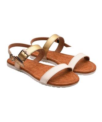 Women White Flats Open Toe Flats 5