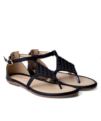 Women Black Flats One Toe Flats 1