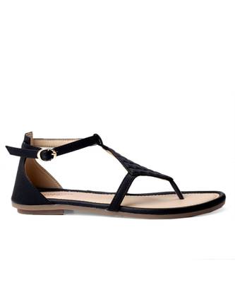 Women Black Flats One Toe Flats 3