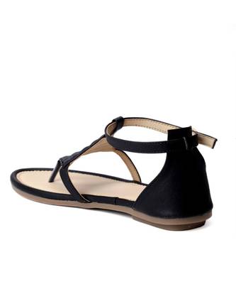 Women Black Flats One Toe Flats 4