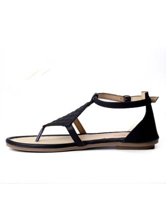 Women Black Flats One Toe Flats 6