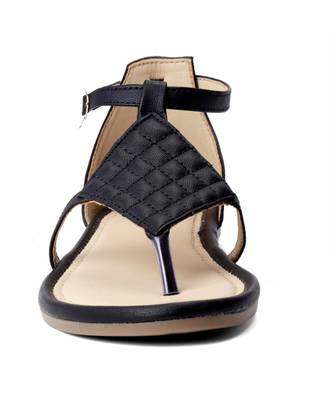 Women Black Flats One Toe Flats 8