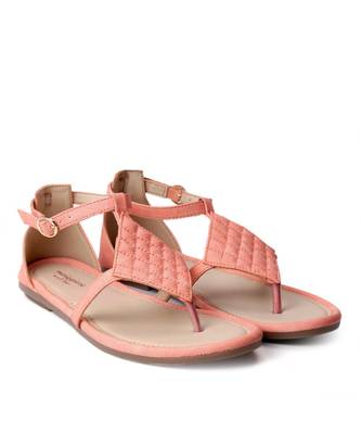 Women Peach Flats One Toe Flats 1