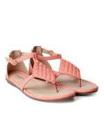Women Peach Flats One Toe Flats