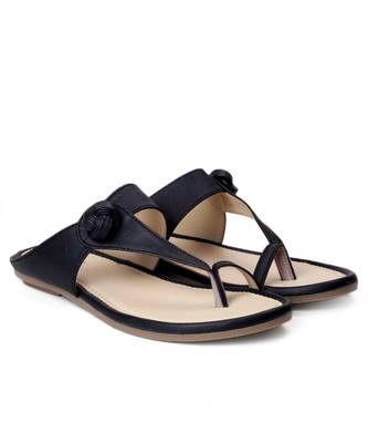 Women Black Flats One Toe Flats 1