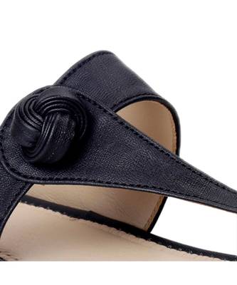 Women Black Flats One Toe Flats 2
