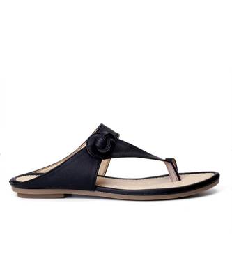Women Black Flats One Toe Flats 3