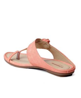 Women Peach Flats One Toe Flats 4