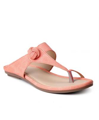 Women Peach Flats One Toe Flats 5
