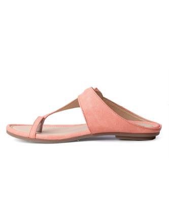 Women Peach Flats One Toe Flats 6