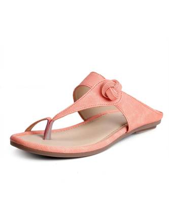 Women Peach Flats One Toe Flats 7