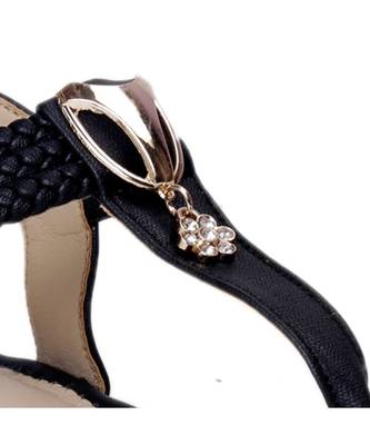 Women Black Flats T-Strap Flats 2