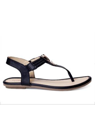 Women Black Flats T-Strap Flats 3