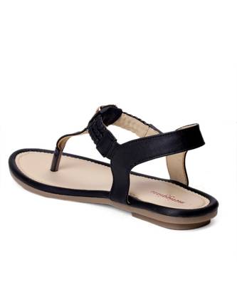 Women Black Flats T-Strap Flats 4