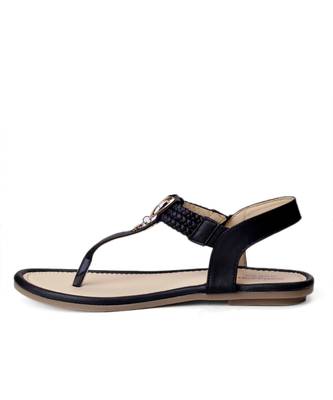 Women Black Flats T-Strap Flats 6