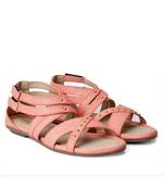 Women Peach Flats Open Toe Flats
