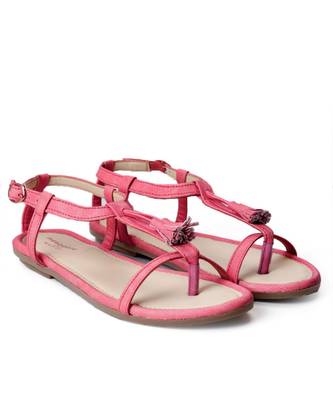 Women Red Flats One Toe Flats 1