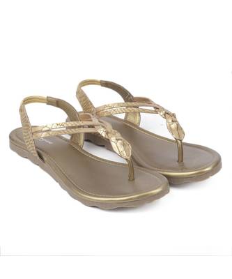 Women Gold Flats One Toe Flats 1