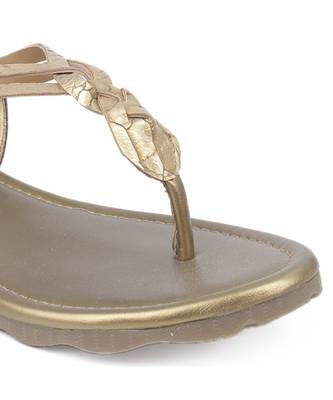 Women Gold Flats One Toe Flats 2