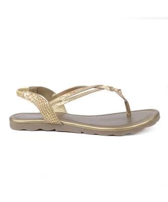 Women Gold Flats One Toe Flats 3