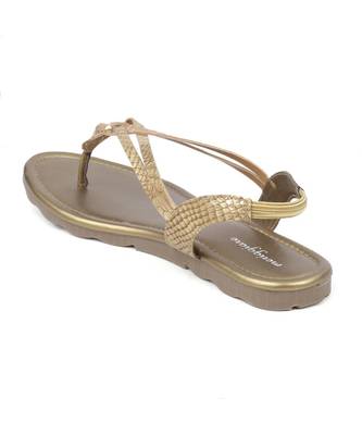 Women Gold Flats One Toe Flats 4