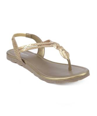 Women Gold Flats One Toe Flats 5