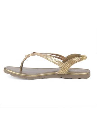 Women Gold Flats One Toe Flats 6