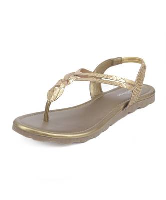 Women Gold Flats One Toe Flats 7