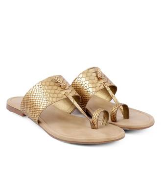 Women Gold Flats One Toe Flats 1
