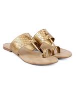 Women Gold Flats One Toe Flats