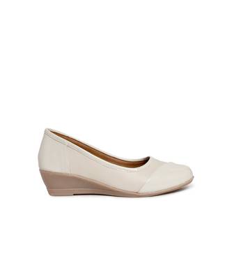 Women Cream Pumps Wedge 2