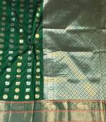 Women'S Designer Green Banarasi Kanjivaram Saree With Designer Blouse