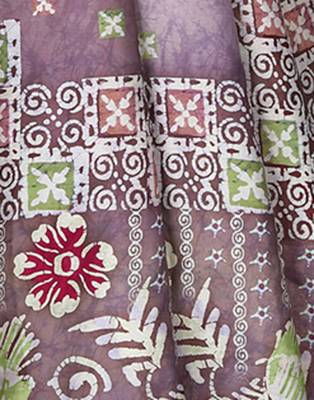 Multicolor printed silk saree with blouse 4