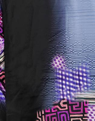Blue printed silk saree with blouse 4