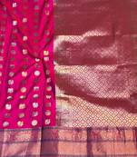 Women'S Designer Magenta Banarasi Kanjivaram Saree With Designer Blouse