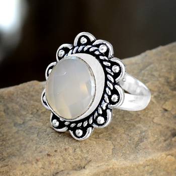 Multicolor Chalcedony Rings 3