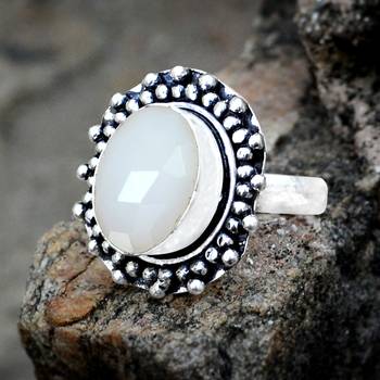 Multicolor Chalcedony Rings 4