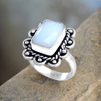 Multicolor Chalcedony Rings 3