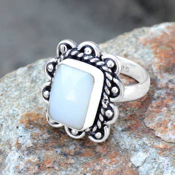 Multicolor Chalcedony Rings 4