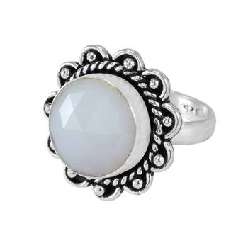 Multicolor Chalcedony Rings 1