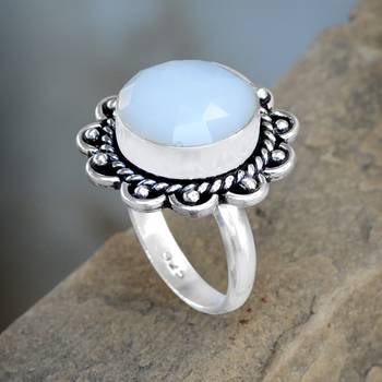 Multicolor Chalcedony Rings 4