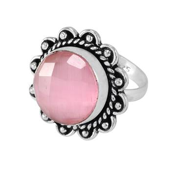 Pink Cat'S Eye Rings 1