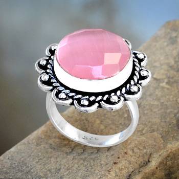 Pink Cat'S Eye Rings 3