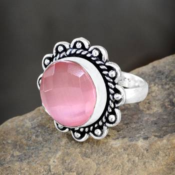 Pink Cat'S Eye Rings 4