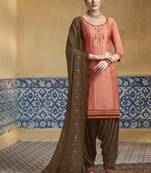 Pink Embroidered Satin Salwar
