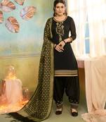 Black Embroidered Chanderi Silk Salwar